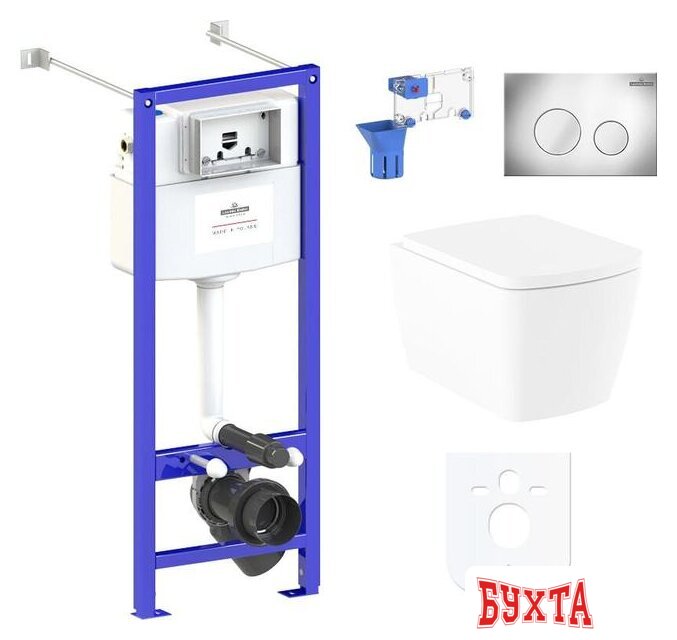 Унитаз подвесной Lavinia Boho Relfix Aveo Rimless 7 в 1 87050210 (хром пластик)