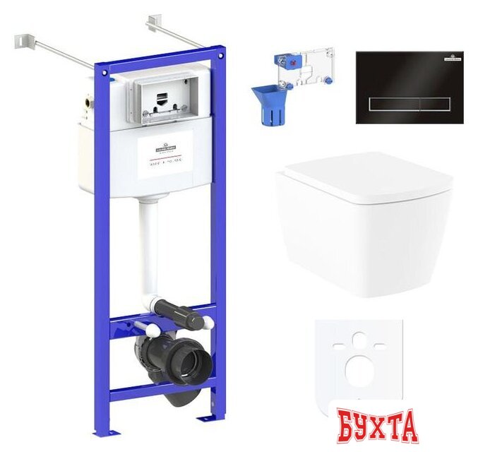 Унитаз подвесной Lavinia Boho Relfix Aveo Rimless 7 в 1 87050208 (черный пластик) 1