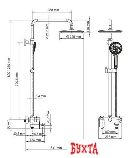 Душевая система Wasserkraft A17401 2