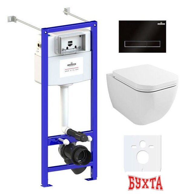 Унитаз подвесной Lavinia Boho Relfix One Rimless 6 в 1 77050160 (черный пластик) 1