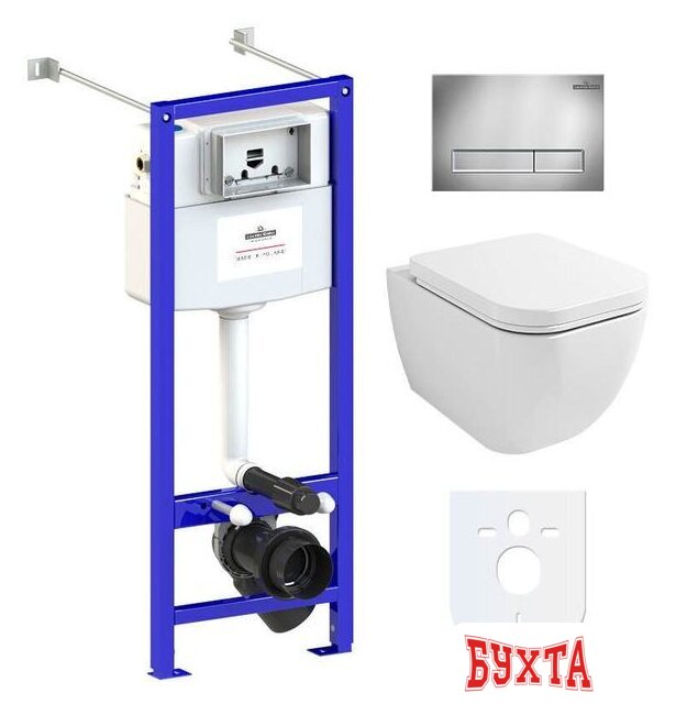 Унитаз подвесной Lavinia Boho Relfix One Rimless 6 в 1 77050158 (хром пластик)