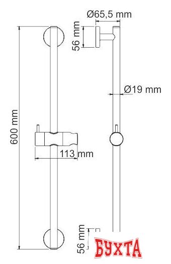 Душевая штанга Wasserkraft A122 2