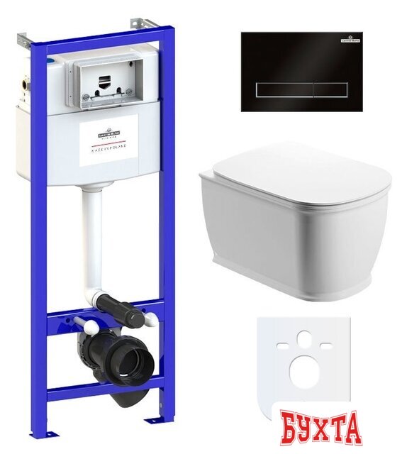 Унитаз подвесной Lavinia Boho Relfix Bell Pro Rimless 6 в 1 77040040 (черный пластик) 1