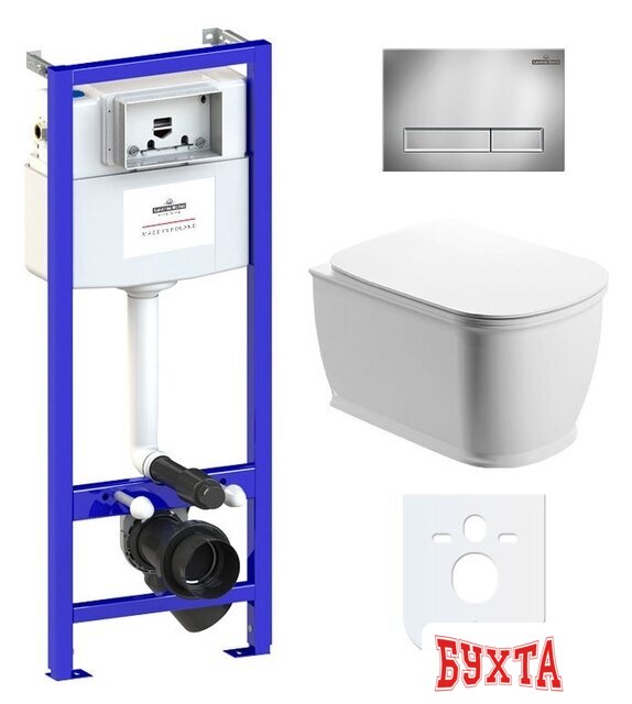 Унитаз подвесной Lavinia Boho Relfix Bell Pro Rimless 6 в 1 77040038 (хром пластик) 1