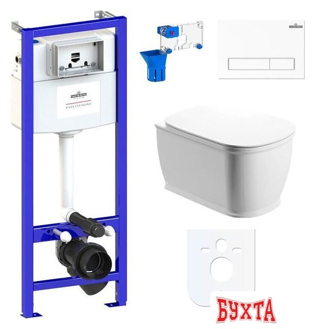 Унитаз подвесной Lavinia Boho Relfix Bell Pro Rimless 7 в 1 87040037 (белый пластик)