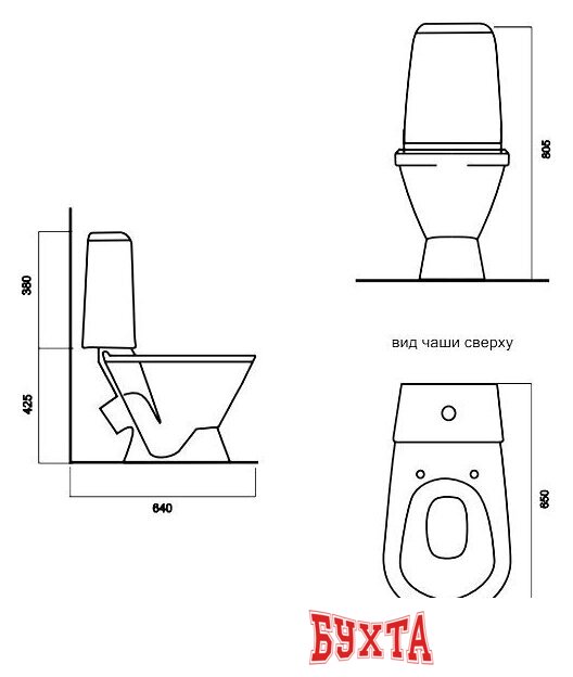 Унитаз напольный Sanita Кама Стандарт KMASACC01090211 2