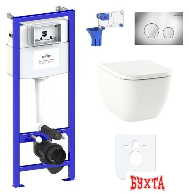 Унитаз подвесной Lavinia Boho Relfix One Compacto 7 в 1 87040066 (хром пластик)