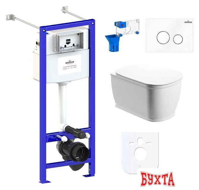 Унитаз подвесной Lavinia Boho Relfix Bell Pro Rimless 7 в 1 87050131 (белое стекло)