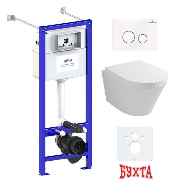 Унитаз подвесной Lavinia Boho Relfix Biore Rimless 6 в 1 77050191 (белое стекло)