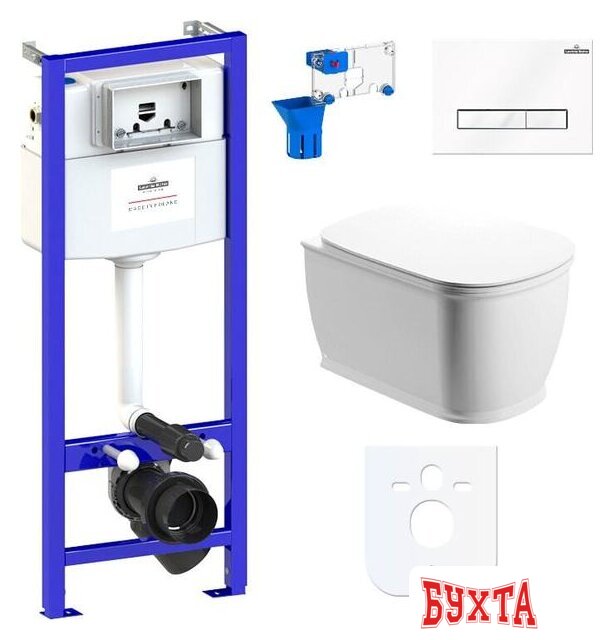 Унитаз подвесной Lavinia Boho Relfix Bell Pro Rimless 7 в 1 87040045 (белое стекло)