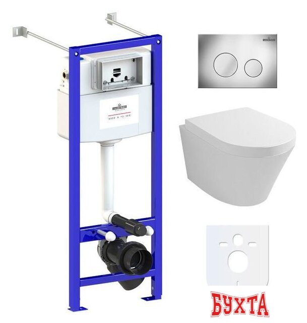 Унитаз подвесной Lavinia Boho Relfix Biore Rimless 6 в 1 77050186 (хром пластик)