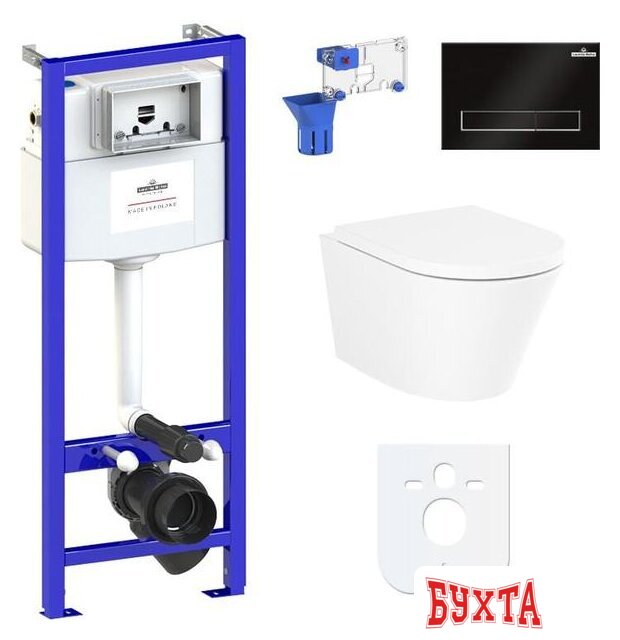 Унитаз подвесной Lavinia Boho Relfix Biore Rimless 7 в 1 87040100 (черный пластик) 1