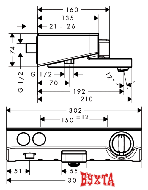 Смеситель Hansgrohe ShowerTablet Select 13151400 2