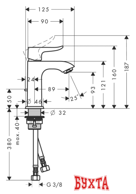 Смеситель Hansgrohe Metris 31088000 2