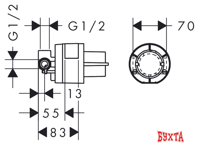 Скрытый механизм Hansgrohe Basic set 13620180 2
