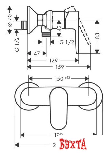 Смеситель Hansgrohe Vernis Blend 71640670 2