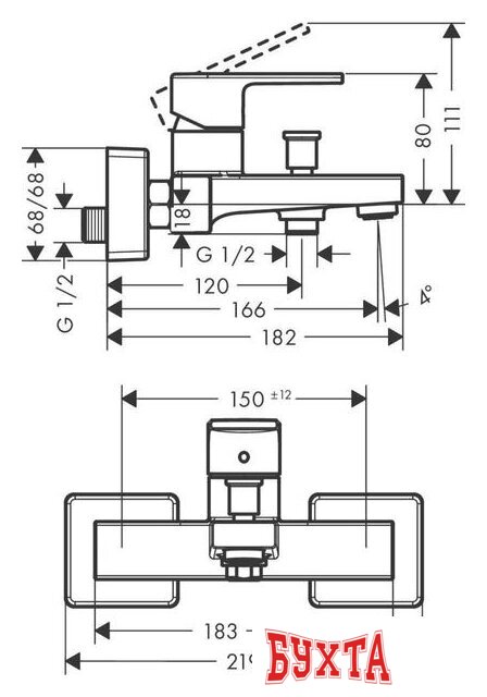 Смеситель Hansgrohe Vernis Shape 71450670 2