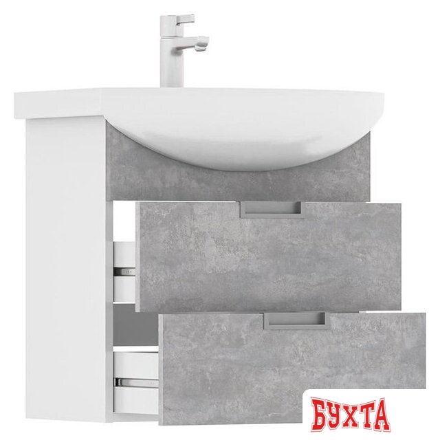 Мебель для ванных комнат Volna Тумба с умывальником Vario Z 70.2Y Балтика + Балтика 70 (бетон, подвесная) 2