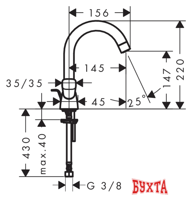 Смеситель Hansgrohe Logis 71222000 2