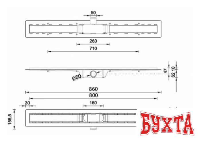 Трап/канал Styron STY-M-80 5