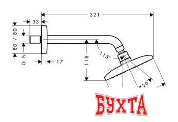 Верхний душ Hansgrohe Raindance E 240 AIR 1jet (27370000) 2