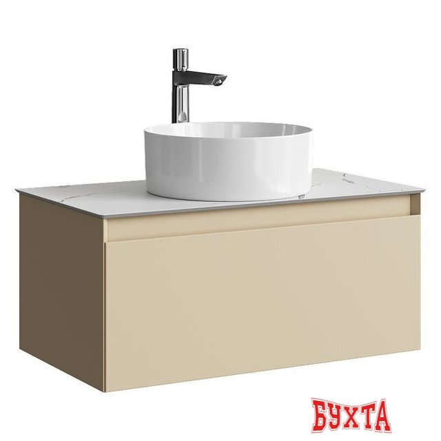 Мебель для ванных комнат Aqwella Тумба под умывальник Geometria GE01081MD+STG814X476MW