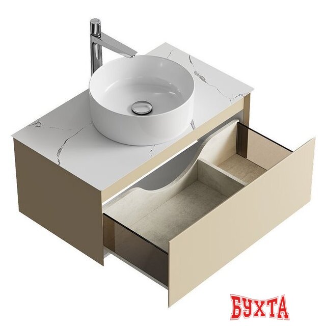 Мебель для ванных комнат Aqwella Тумба под умывальник Geometria GE01081MD+STG814X476MW 3