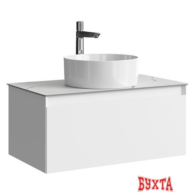 Мебель для ванных комнат Aqwella Тумба под умывальник Geometria GE01081WM+STG814X476MW