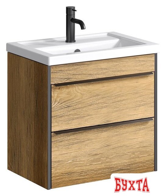 Мебель для ванных комнат Aqwella Тумба с умывальником Fargo 60 FRG0106DB+4640021060773 1