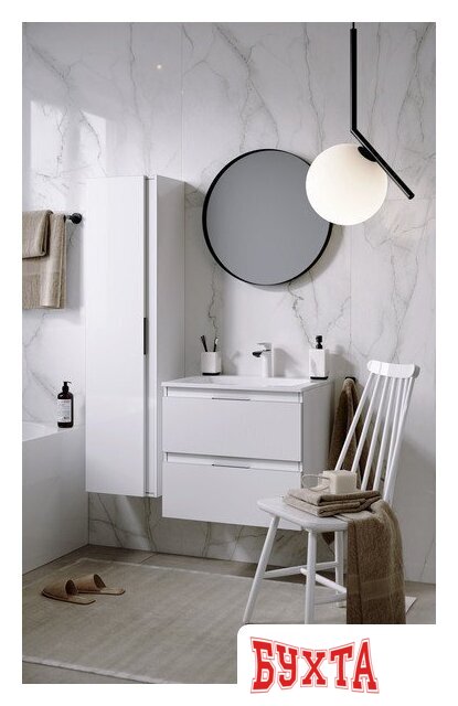 Мебель для ванных комнат Aqwella Тумба с умывальником Malaga 60 ACC0106W+Mal.06.04.D 2