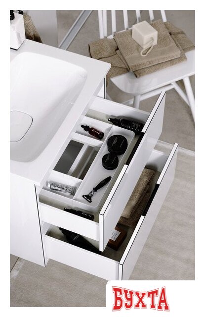 Мебель для ванных комнат Aqwella Тумба с умывальником Malaga 60 ACC0106W+Mal.06.04.D 4