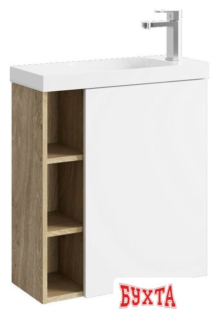 Мебель для ванных комнат Aqwella Тумба с умывальником Alba Compact Slim ALB0106RDD+ALB0706WM+CMPSL.06.04.D 1