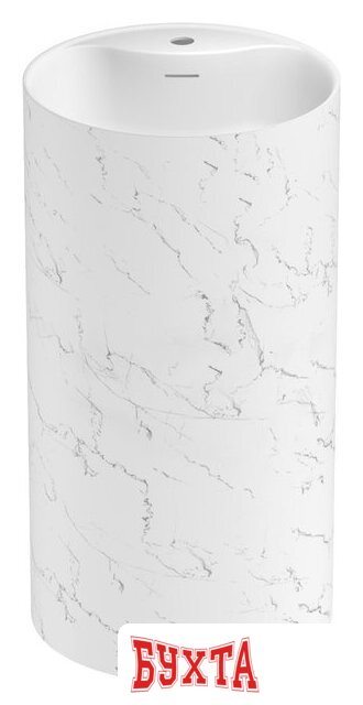 Умывальник Wellsee Chalice Perfection 230626000 (отдельностоящий, с отверстием под смеситель, цвет матовый белый мрамор/глянцевый белый) 1