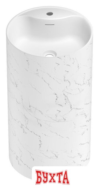 Умывальник Wellsee Chalice Perfection 230626000 (отдельностоящий, с отверстием под смеситель, цвет матовый белый мрамор/глянцевый белый) 2