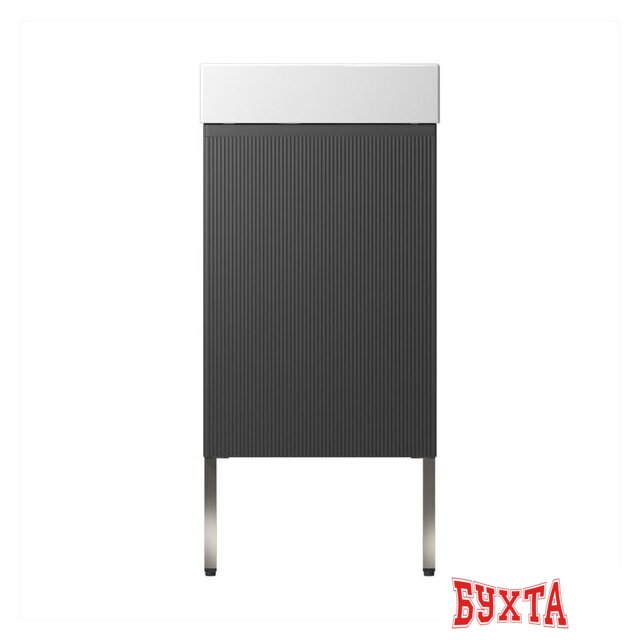 Мебель для ванных комнат Wellsee Тумба под умывальник 3 в 1 WC Area 221802003 (тумба/матовый темно-серый, раковина/глянцевый белый, ножки/нержавеющая сталь) 2