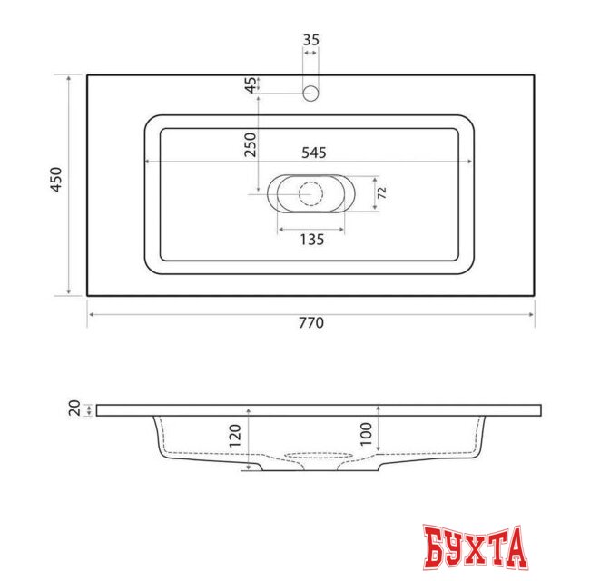 Умывальник Madera Modul 80 4