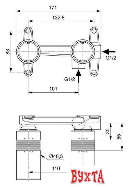 Скрытый механизм Ideal Standard Standard A1313NU 2