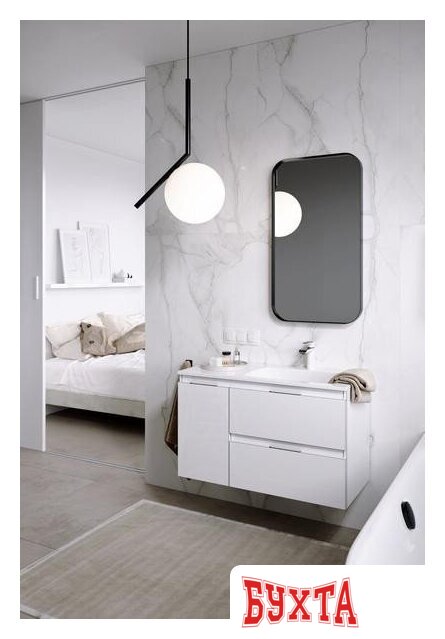 Мебель для ванных комнат Aqwella Тумба с умывальником Malaga 90 R ACC0109RW+Mal.09.04.D-R 2