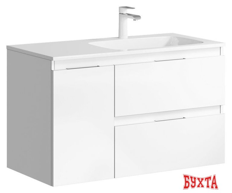 Мебель для ванных комнат Aqwella Тумба Accent 90 ACC0109RW с умывальником Malaga 900L Mal.09.04.D