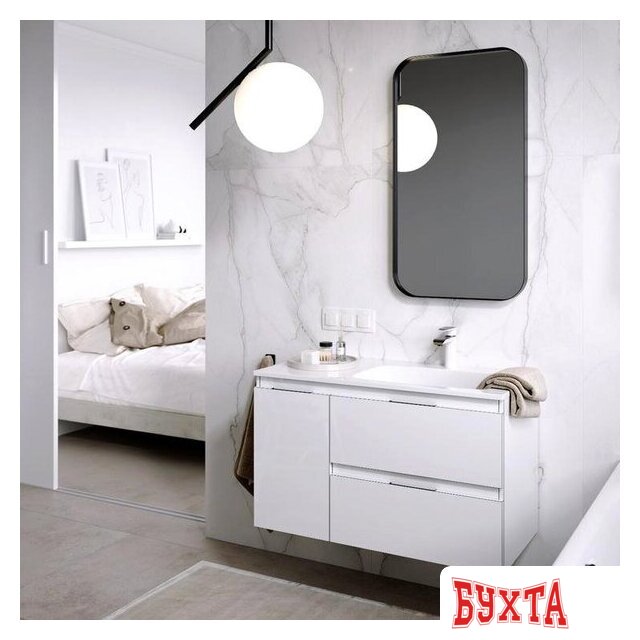 Мебель для ванных комнат Aqwella Тумба Accent 90 ACC0109RW с умывальником Malaga 900L Mal.09.04.D 3