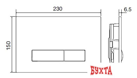 Панель смыва OLI Glam OliPure 139181 (черный soft-touch) 2
