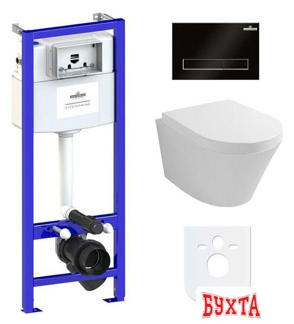 Унитаз подвесной Lavinia Boho Relfix Biore Rimless 6 в 1 77040100 (черный пластик) 1