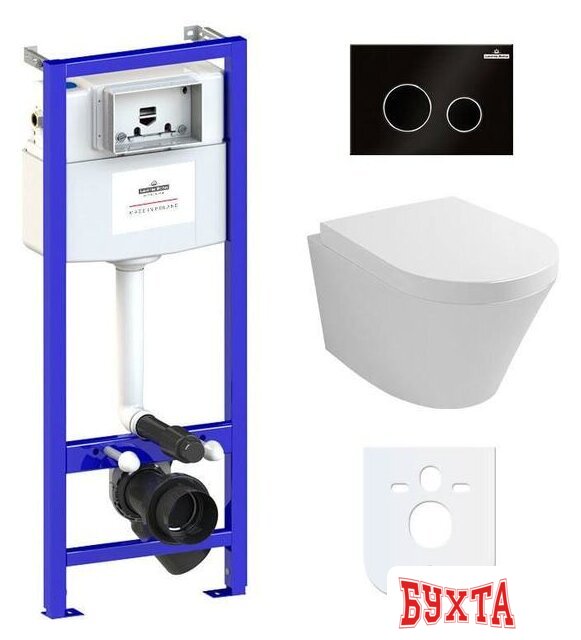 Унитаз подвесной Lavinia Boho Relfix Biore Rimless 6 в 1 77040104 (черный пластик)