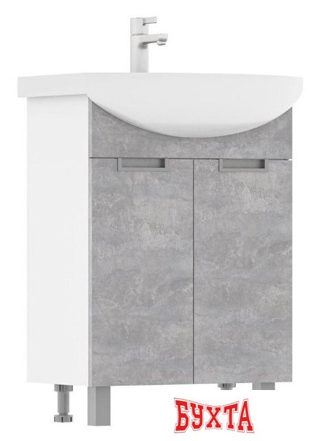 Мебель для ванных комнат Volna Тумба под умывальник Vario Z.60.2D Балтика (бетон, напольная)
