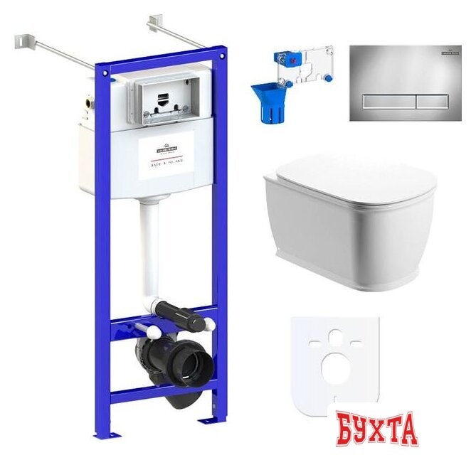 Унитаз подвесной Lavinia Boho Relfix Bell Pro Rimless 7 в 1 87050122 (хром пластик)