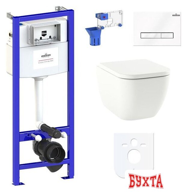 Унитаз подвесной Lavinia Boho Relfix One Compacto 7 в 1 87040069 (белое стекло) 1