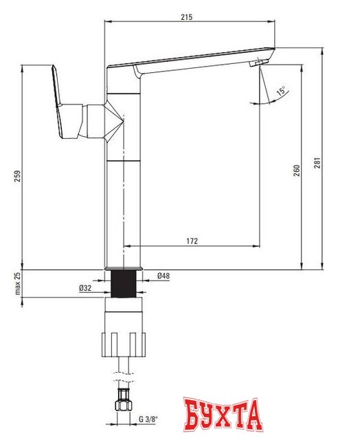 Смеситель Deante Arnika Nero BQA N20K 5