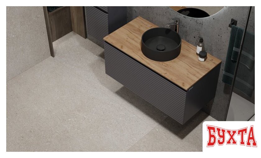 Мебель для ванных комнат Jorno Тумба под умывальник Cossety 100 Coss.01.100/P/A-DZ/JR (антрацит/дуб крафт золотой) 3
