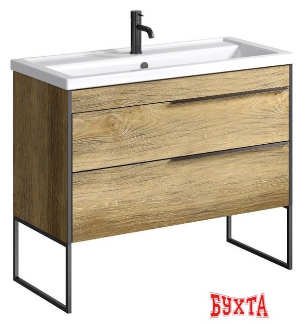 Мебель для ванных комнат Aqwella Тумба с умывальником Fargo 100 FRG0110DB+4640021065204 2