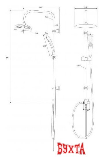 Душевая система Deante Neo Nuovo NBO 051K 2